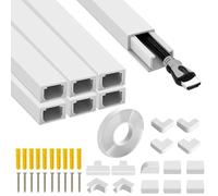 Cable Duct White Self-Adhesive, 40.3x1.5x0.9cm Wire Covers Wall, Hiding Wall Mount TV Powers Cords, Mini Single Cord Cable Duct, PVC Wire Hider Concealer, Cable Trunking Kit for Home Office