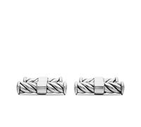 Cable Elongated Cufflinks in Sterling Silver, 22mm