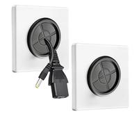 Cable Entry Cover 2 Pcs, Wall Cable Cover White Cable Brush Plate Tv Cables Hider Wire Covers for Cables Single Gang Brush Panel for Covering Outlets Receptacles and Tidying Cords for Cables