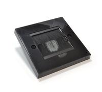 kenable Cable Entry Exit BRUSH Faceplate for Wall Outlet UK Single Gang BLACK