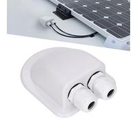 Cable Entry Gland Box, Solar Cable Entry Gland, ABS Cable Junction Box Waterproof Solar Panel Double Wire Cable Entry Gland Box for External Power Wiring (White)