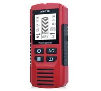 Cable Finder Locator 5-in-1 Wall Scanner Detector, Multifunctional Stud Finder with LCD Display Acoustic Alarm, Electronic Measuring Instrument for Wood, Ferrous Metals, Non-ferrous Metals, Cable (Red