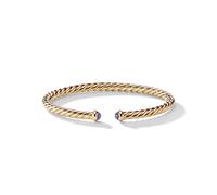 Cable Flex Bracelet in 18ct Yellow Gold with Blue Sapphires - Size Medium
