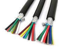 cable flexible 22AWG 0.3mm2 Inverter Signal Line Anti-Interference Control Line 2/3/4/5/6/7/8/10/12/14/16/20/24 Multi-core Shielded Cable extension connector (Size : 4 cores 5 meters)