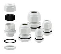 Cable Glands Mixed 40PCS, IP68 Waterproof Cable Stuffing Glands Adjustable Cable Connectors M12 M16 M20 M25, Plastic Nylon Cable Glands Compression Glands Cable Conduit Joints Locknut Stuffing Glands