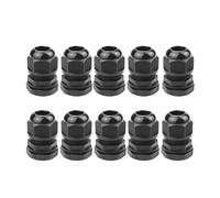 Cable Glands, NPT 1/2in Power Strain Relief Cord Connector, Black PA Nylon Cord Grips, Adjustable IP68 Waterproof Cable Gland, for Electrical Box Wire (1/2"-10pcs)