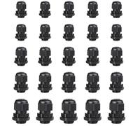 Cable Glands Waterproof Adjustable Cable Gland 3-14 mm Plastic Nylon Cable Connectors Gland Joints Locknut Stuffing Glands PG 7/9/11/13.5/16 for Home Garden Outdoor 25 Pcs Black