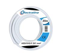 Cable H05VVH2-F - 2 x 1 mm - 20 m - White