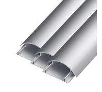 Cable Hider Trunking Aluminum Alloy Half Round Cable Cover Duct, Silver, Multiple Sizes, Pack Of 2