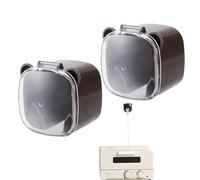 Cable Holder - 2 Pieces Anti Moisture Plug Hook, Power Cord Organizer with Sturdy Dustproof Clear Cover, Keeps Outlets Secure and Dry, Ideal for Bathroom Bedroom Workplace