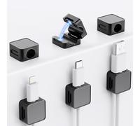 Cable Holder, Cable Clips, Cable Management, 6 Pack Magnetic Desk Cable Organiser, Strong Adhesive Wire Charger Holder for Bedside Table, Kitchen Appliances