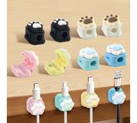 Cable Holder Clips Self Adhesive, 12 Pack Funny Cat Claws Magnetic Cable Tidy Clips Under Desk Cable Clips Management Wire Holder Organiser for Nightstand Kitchen Home Office