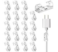 Cable Holders Set - Cord Organizer Clips 20pcs, Desktop Wire Clamps | Self Adhesive Design Strong Fixation Neat Cable Routing Space Saving Solution Compatibility Durable Material Easy In