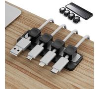 Cable Holders, Wirafix Magnetic Cable Clips, Integrated Cable Clips Self Adhesive, Wire Tidy Clips for Desk, Office & Car - Cord Organiser for Charging Cables, USB Cords, Mouse & Keyboard Wires