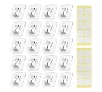 Cable Hooks - Pack of 20 Mini Adhesive Clips, Wire Cable Management Hooks | Home Lighting Hooks for Christmas Party, Wedding, Event Planning, Indoor and Outdoor Wall, Garden Fence, Cable