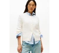 Tommy Hilfiger Women’s Slim Fit Cable Knit Cardigan, White (Ivory Silk), XS