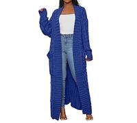 Cable Knit Cardigan Women Long | Longline Cardigans For Ladies Solid Color Long Cardigan Loose Chunky Cardigan Tweed Knitted Sweater Maxi Crochet Cardigan Slouchy Outdoor Jackets Jersey Outerwear
