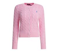 Cable-Knit Cotton Crewneck Cardigan M