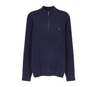 Polo Ralph Lauren Mens Regular Fit Cable Knit Quarter Zip Jumper - Colour: 001 Hunter Navy - Size: Medium