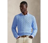 Cable Knit Cotton Jumper Sea Blue