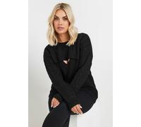 Yours Curve Cable Knit Cut Out Jumper - Women's - Plus Size Curve Black