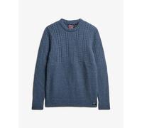 Cable knit jumper Superdry Jacob Bleu XL