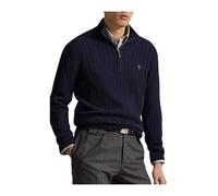 Polo Ralph Lauren Mens Regular Fit Cable Knit Quarter Zip Jumper - Colour: 001 Hunter Navy - Size: Medium