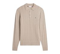 Cable Knit Polo Jumper - male - Tommy Hilfiger - Polo Shirts - Beige - M - Tops M