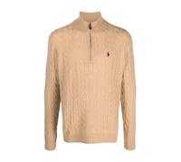 Cable-Knit Quarter-Zip Jumper - male - Polo Ralph Lauren - Turtlenecks - Beige - M - Knitwear M