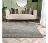 Cable Knit Rug Non Slip Jacquard Floor Carpet Hallway Runner OHS Grey 120cm x 170cm