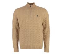 Brown Cable-Knit Wool-Cashmere Jumper Camel Melange Jumpers & Jackets - male - Ralph Lauren - Turtlenecks - Brown - S - Knitwear S