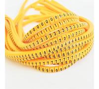 Cable labelling， PVC EC-0 EC-1 Cable Wire Marker Number 0 to 9 Size 1.5 sqmm Yellow Color Markers Insulation(Ec 3 Yellow 0 9)