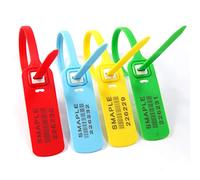 Cable labels, 100pc Cable Ties Reusable Security Seals Numbered Labels Plastic Secure Tags Red 100mm(Blu)