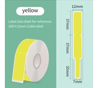 Cable Labels 12.5 mm x 109 mm Thermal Paper Waterproof for NIIMBOT D11 D30 - Self-Adhesive Cable Labelling Network Organisation White (Yellow)