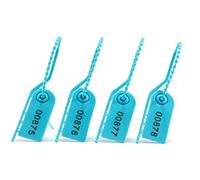 Cable Labels, 2000 Security Seals Numbered Pull Tight Tag Secure Anti-Tamper Adjustable Length Tear Off Plastic Label 210mm(Blu)