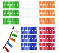 Cable Labels, 5 Colors 300 Pcs Self-Adhesive Cable Label Stickers Waterproof Tear Resistant Cables Markers Cables Stickers Cord/Wire Labels, Write On Tags