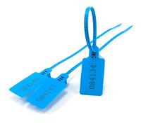 Cable Labels, Reusable Self-Locking Cable Ties with Numbered Security Seals Adjustable Length Blue Pack of 100