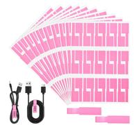 Cable Labels Tags Write on, 30Pcs/Sheets A4 Printable Wire Makers, Self-Adhesive Cord Identifiers Stickers for Network Ethernet, Charging Cords & Computer Wire Management(pink-20 Sheets)