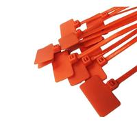 Cable labels with numbered， 100pcs Easy Mark 4 * 150mm Nylon Cable Ties Tag Labels Plastic Loop Markers Self-Locking Zip(100pcs Orange)