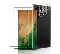 Cable Leader 2 + 2 pieces for tempered glass for Samsung Galaxy S23 Ultra 5G screen protector and camera protection, 3D protective glass film, waterproof, anti-dust, shatterproof S23 Ultra 5G screen