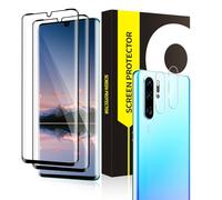 Cable Leader Pack of 2 + 2 Screen Protectors for Huawei P30 Pro, 9H Hardness, Anti-Scratch, Anti-Fingerprint, Ultra HD P30 Pro Screen Protector, 3D Curved Precise Cut-Out Tempered Film