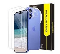 Cable Leader Pack of 2 + 2 Screen Protectors for iPhone 16 5G, 2.5D Round Edge 9H Hardness Bumper Ultra Clear 0 Dust & Bubbles Anti-Dirt Anti-Dust Anti-Oil iPhone 16 Film