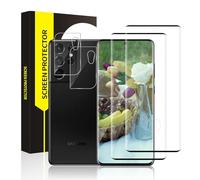 Cable Leader Pack of 2 + 2 Screen Protectors for Samsung Galaxy S21 Ultra 5G, Camera Protection + 9H Hardness Protective Glass, Bubble-Free, Sensitive Touch, 3D Edge, Ultra Clear Samsung S21 Ultra