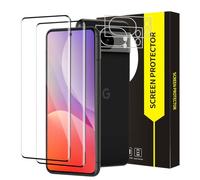 Cable Leader Pack of 2 + 2 Screen Protectors for Tempered Glass for Google | 3D Full Coverage 9H Hardness Anti-Scratch Drop Resistant Durable Ultra Clear Crystal Clear Fingerprint ID 0 Dust & Bubbles