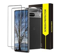 Cable Leader Pack of 2 + 2 Tempered Glass Screen Protectors for Google Pixel 7 Pro 5G, 3D Full Coverage, 9H Hardness, Scratch-Resistant, Drop-Resistant, High Clarity, High Resolution, Sensitive Touch