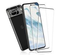 Cable Leader Pack of 2 + 2 Tempered Glass Screen Protectors for Google Pixel 8 Pro 5G, 3D Edge Google Pixel 8 Pro Film with Camera Protection, Scratch-Resistant, Anti-Dust, HD Clear Pixel 8 Pro 5G