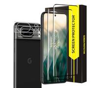 Cable Leader Pack of 2 + 2 Tempered Glass Screen Protectors for Google Pixel 8 Pro 5G Screen Protector, 3D Edge Bubble-Free, 9H Hardness, Shatterproof, HD High Sensitivity Pixel 8 Pro Screen Protector