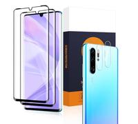 Cable Leader Pack of 2 + 2 Tempered Glass Screen Protectors for Huawei P30 Pro, Ultra Transparent 9H Hardness Full Screen Anti-Scratch P30 Pro Screen Protector, Double Protection, Anti-Dust, Anti-Dirt