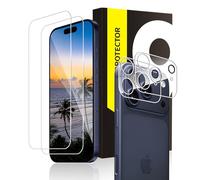 Cable Leader Pack of 2 + 2 Tempered Glass Screen Protectors for iPhone 17 Pro 5G, 9H Hardness, Free from Dust, Shatterproof, Ultra HD 17 Pro Screen Protector, 2.5D Edge Case-Friendly, Precise Cut-Out