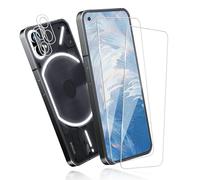 Cable Leader Pack of 2 + 2 Tempered Glass Screen Protectors for Nothing Phone 1 5G, 2.5D Edge Shockproof Screen Protector for Nothing Phone 1, High Resolution Bubble-Free Protective Glass Film